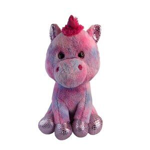 Kellytoy Pink Unicorn Plush 23" Tie Dye Sparkle Hooves Stuffed Animal Toy
